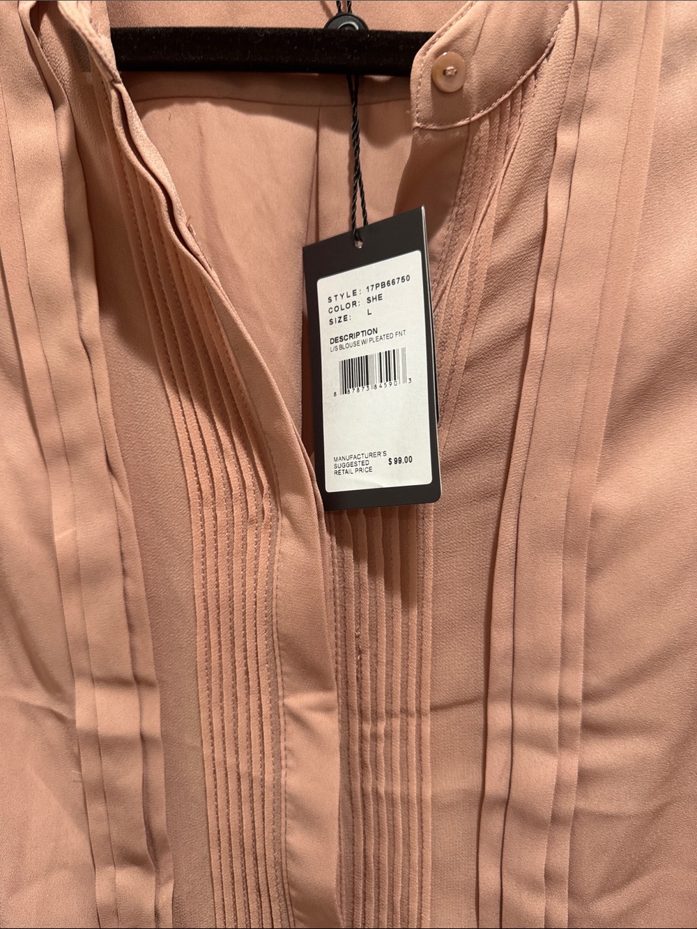 Adrianna Papell Collar Blouse in Dusty Rose - Picture 3 of 4